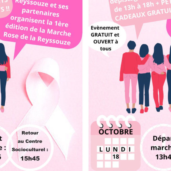 Bourg-en-Bresse : Rendez-vous lundi 18 octobre pour la 1ère Marche Rose de la Reyssouze