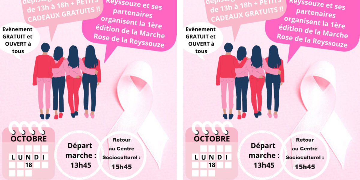Bourg-en-Bresse : Rendez-vous lundi 18 octobre pour la 1ère Marche Rose de la Reyssouze
